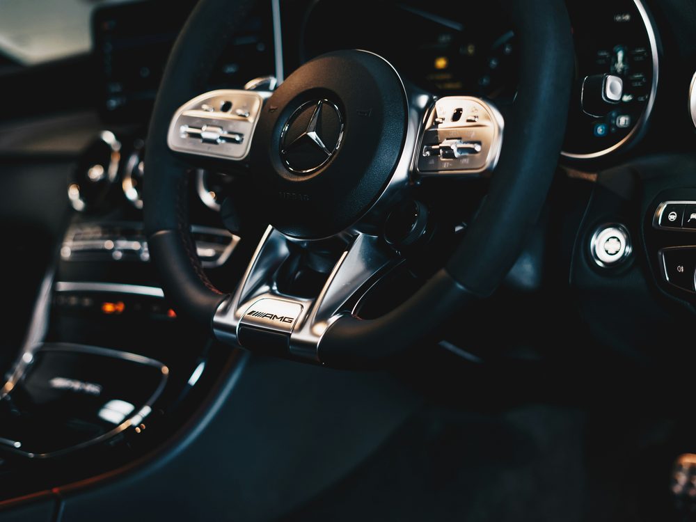 Luxury sedan interior detail